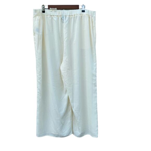 New Worthington Women Cream Pull On Wide Leg Elastic Waist Dress Pants 1X - Picture 3 of 5
